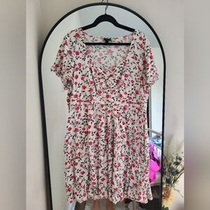 Torrid Floral Shirred Sweetheart Dress